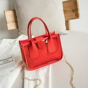 OLOEY Clear Bags for Women Cute Transparent Tote 2Pcs Jelly Beach Handbag Shoulder Bag