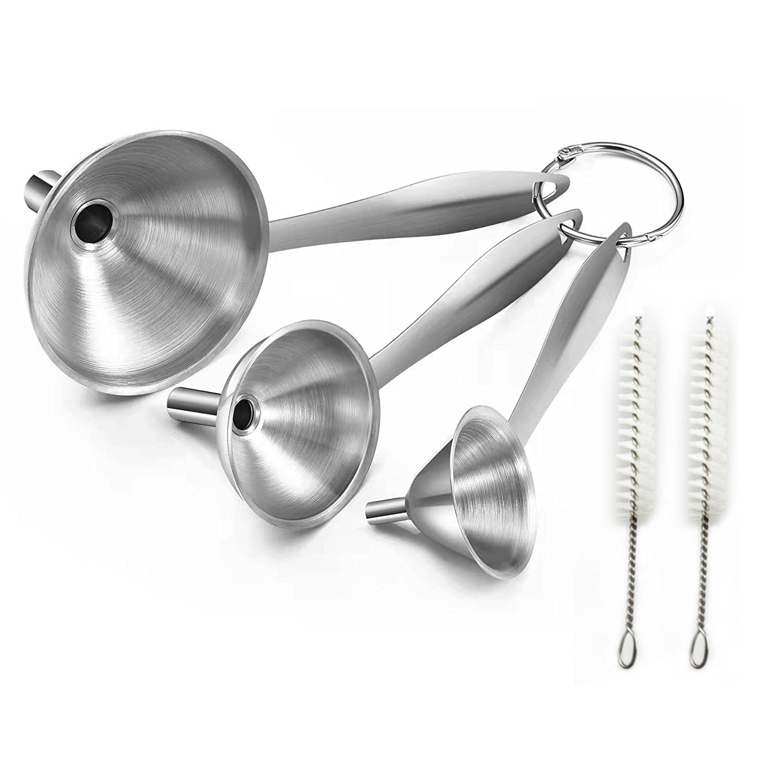 OLOEY Kitchen funnel stainless steel funnel set thickened and foldable