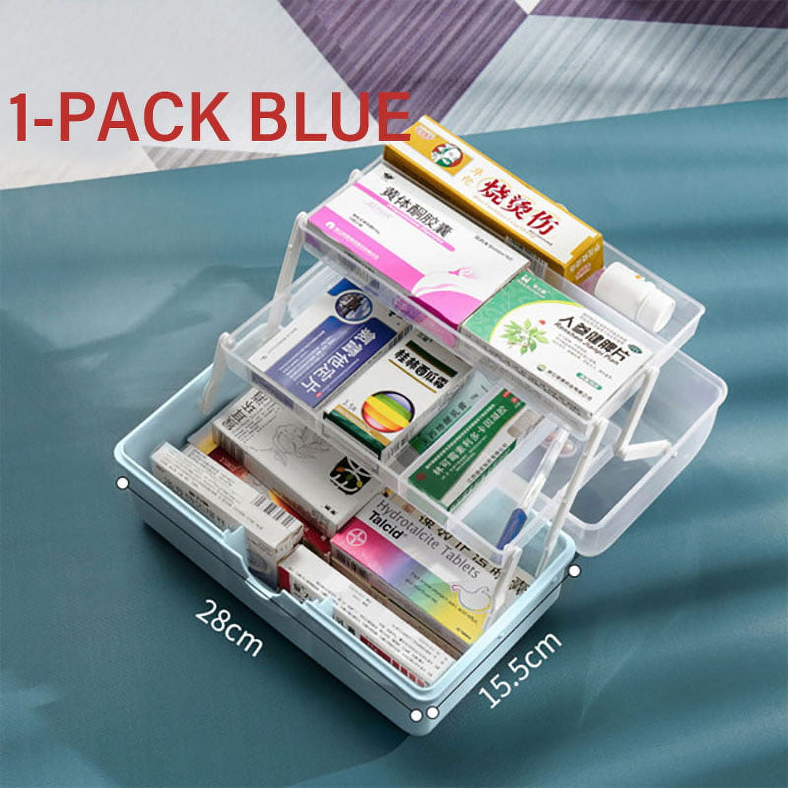 OLOEY Medicine Box Family Emergency Kit Storage Box Portable Plastic