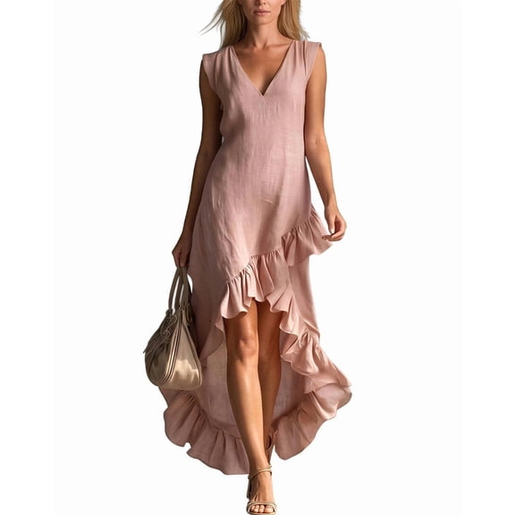 OLOEY womens Maxi Dress, 6, Pink