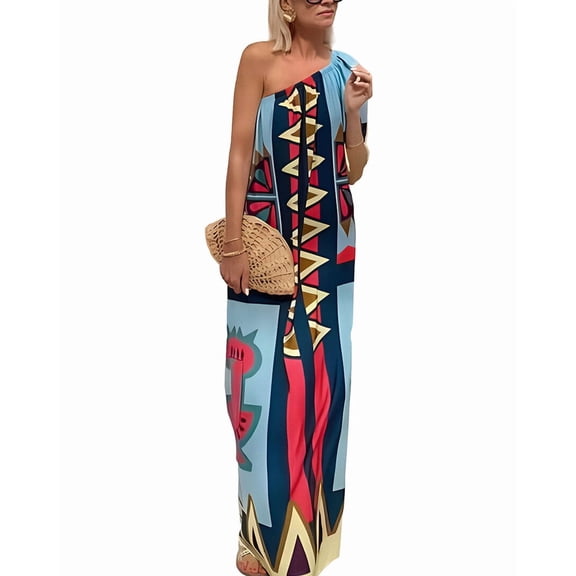 OLOEY womens One-Shoulder Maxi Dress, 10