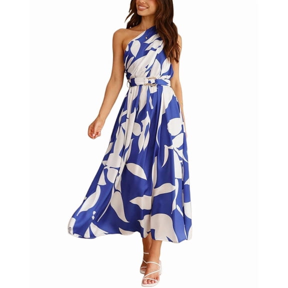 OLOEY womens One-Shoulder Maxi Dress, 12