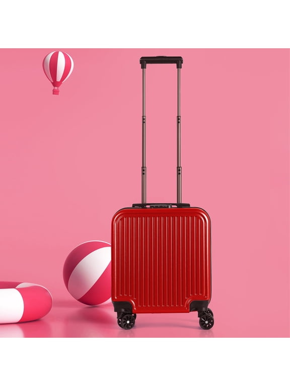 18 inches Hardside Carry On Luggage, Combination Lock, Red