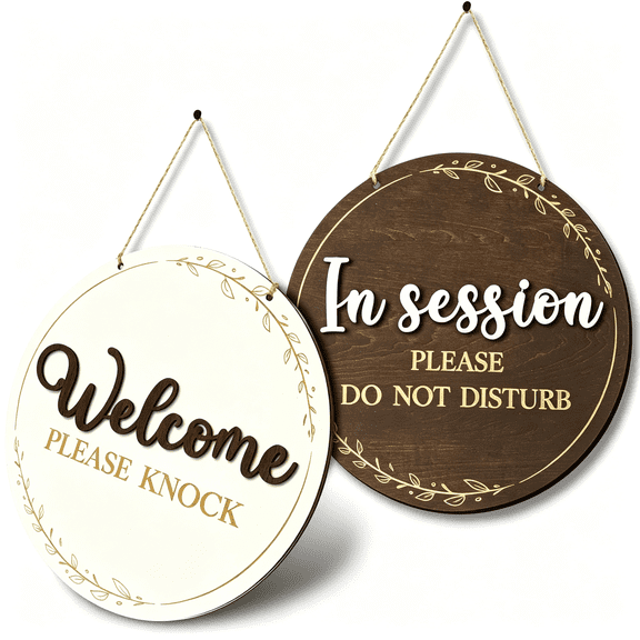 OLPPEB in Session Door Sign for Therapist,Please Do Not Disturb Sign for Office | Therapy Session in Progress Doors Signs,Welcome Please Knock Signs for Doors,Massage Therapy Decor
