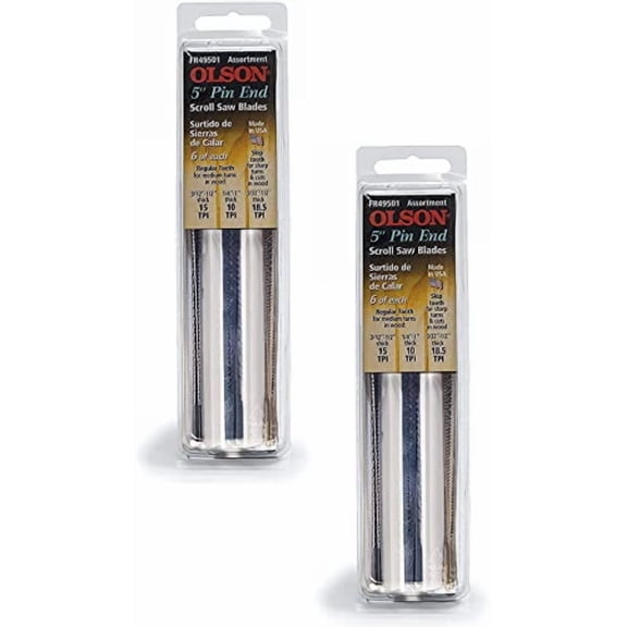 OLSON SAW FR49501 Pin End Scroll Saw Blade (Two Pack)