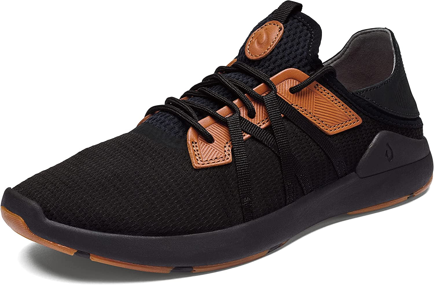 OLUKAI Mio Li Men's Athletic Lightweight Lace Up 2 in 1 Slide and Shoe Black / Brown Size 10