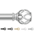 thumbnail image 1 of OLV 1" Silver Twist Cage Adjustable Single Curtain Rod Set for Windows,30-60", 1 of 8