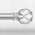 thumbnail image 1 of OLV 1" Adjustable Single Curtain Rod 30-60" with Twist Cage Finial Silver, 1 of 1
