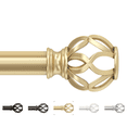 thumbnail image 1 of OLV 1" Gold Twist Cage Adjustable Single Curtain Rod Set for Windows,36-120", 1 of 9