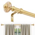 thumbnail image 1 of OLV Gold Curtain Rods 36-88 Inch Decorative Vintage Crystal 1'' Diameter with Gold Foil Finials, 1 of 9