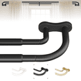 thumbnail image 1 of OLV Wrap Around Double Curtain Rods for Window,30-60 inch,Black, 1 of 9