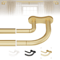 thumbnail image 1 of OLV Wrap Around Double Curtain Rods for Window,36-88 inch,Gold, 1 of 9