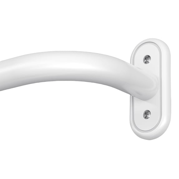 OLV 1" Diameter Adjustable Wrap Around Curtain Rods 28-48" heavy duty,White