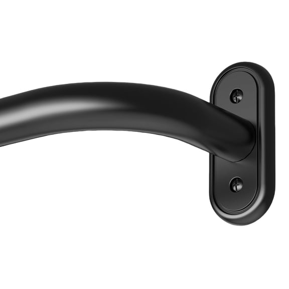 OLV 1" Diameter Adjustable Wrap Around Curtain Rods 28-48" heavy duty,Black