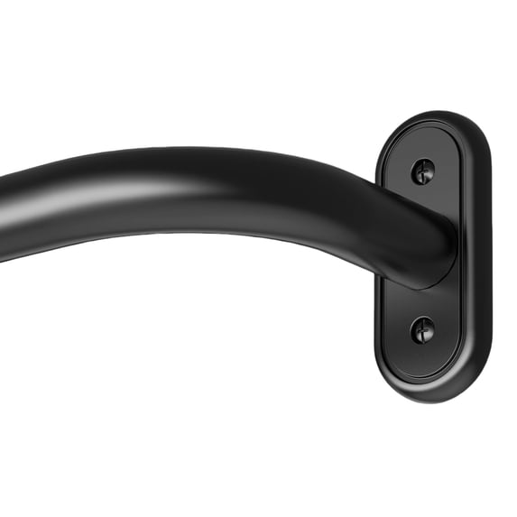 OLV 1" Diameter Adjustable Wrap Around Curtain Rods 28-48" heavy duty,Black