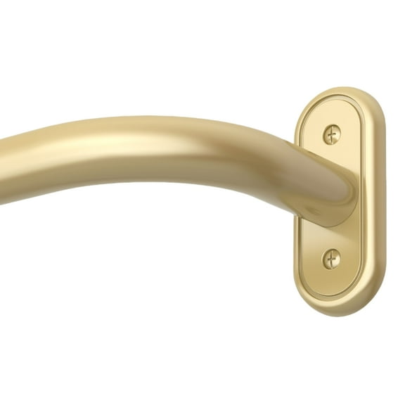 OLV 1" Diameter Adjustable Wrap Around Curtain Rods 48-84" heavy duty,Gold
