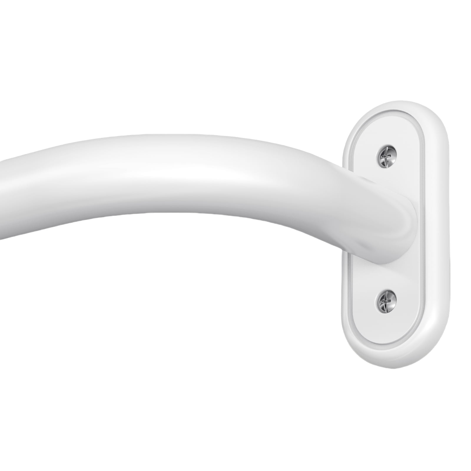 OLV 1" Diameter Adjustable Wrap Around Curtain Rods 66-120" Heavy Duty,White