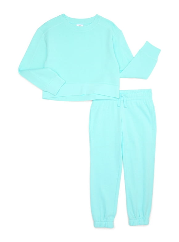Girls Fleece Sweatshirt and Sweatpants Set, 2-Piece, Sizes 4-18 & Plus