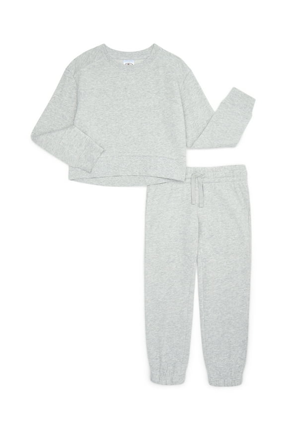 Girls Fleece Sweatshirt and Sweatpants Set, 2-Piece, Sizes 4-18 & Plus