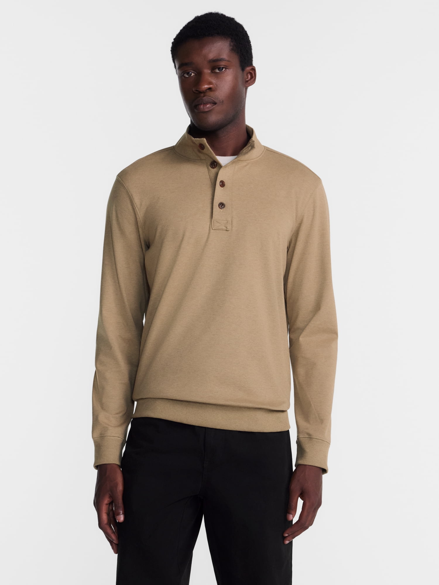 George Men's Knit Pullover Sweatshirt with Long Sleeves, Sizes S-5XB