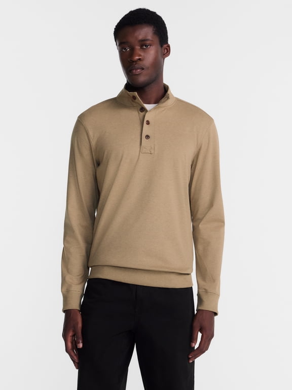 Men's Knit Pullover Sweatshirt with Long Sleeves, Sizes S-5XB