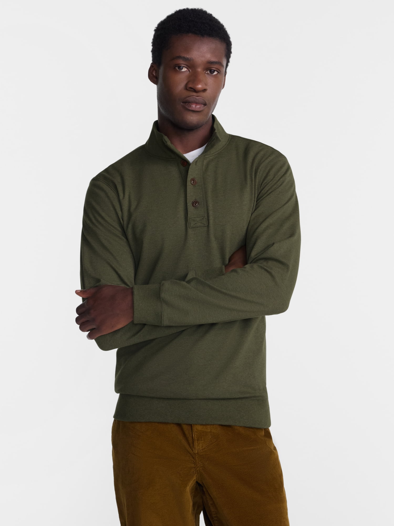 George Men's Knit Pullover Sweatshirt with Long Sleeves, Sizes S-5XB