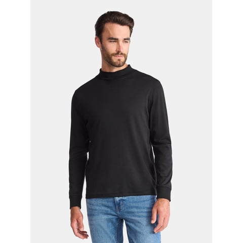 George Men's Mock Neck Pullover with Long Sleeves, Sizes S-3XL