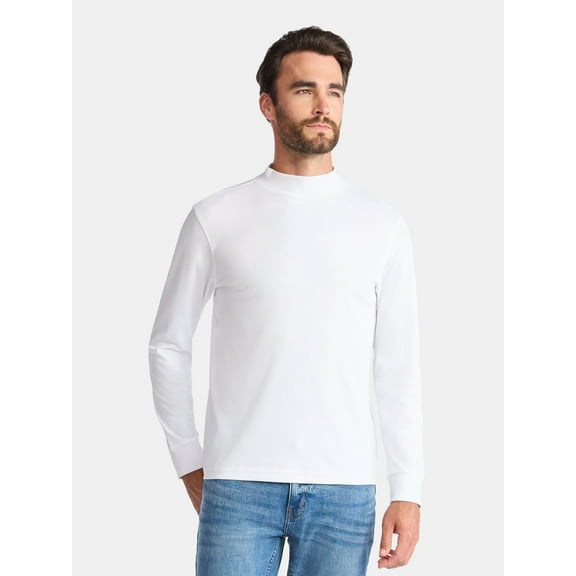 George Men's Mock Neck Pullover with Long Sleeves, Sizes S-3XL