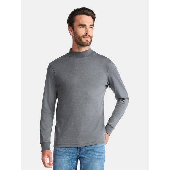 George Men's Mock Neck Pullover with Long Sleeves, Sizes S-3XL