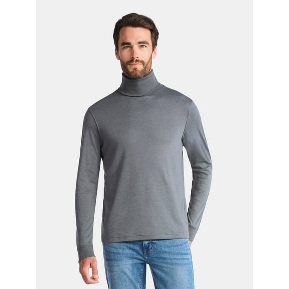 George Men's Turtleneck Pullover with Long Sleeves, Sizes S-3XL