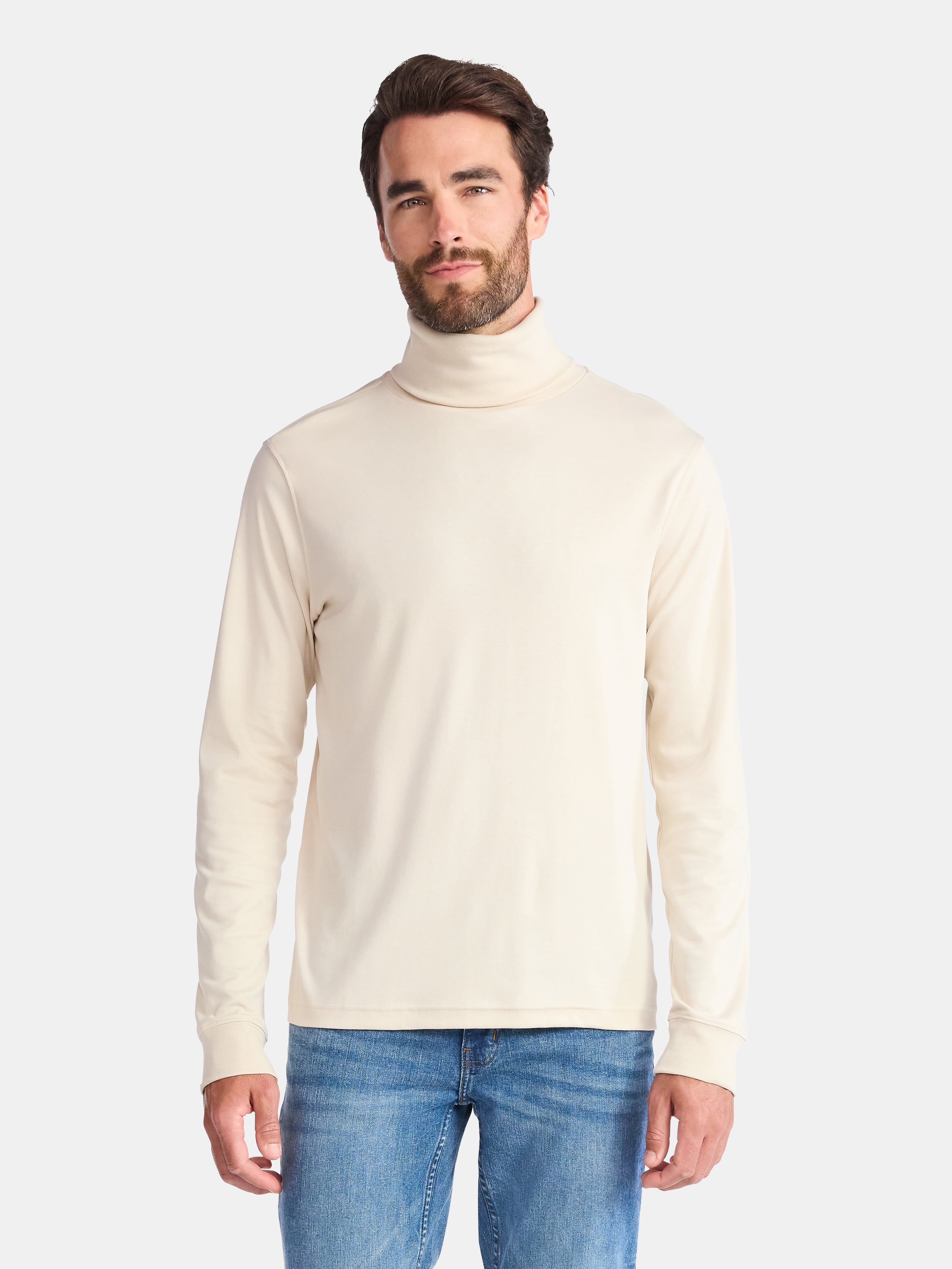 George Men's Turtleneck Pullover with Long Sleeves, Sizes S-3XL