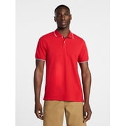 George Mens and Mens Big & Tall Tipped Pique Polo Shirt with Short Sleeves, Sizes XS-5XL, LT-3XLT