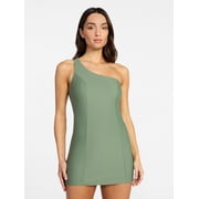 Women's One Shoulder Swim Dress, Sizes XS-3X
