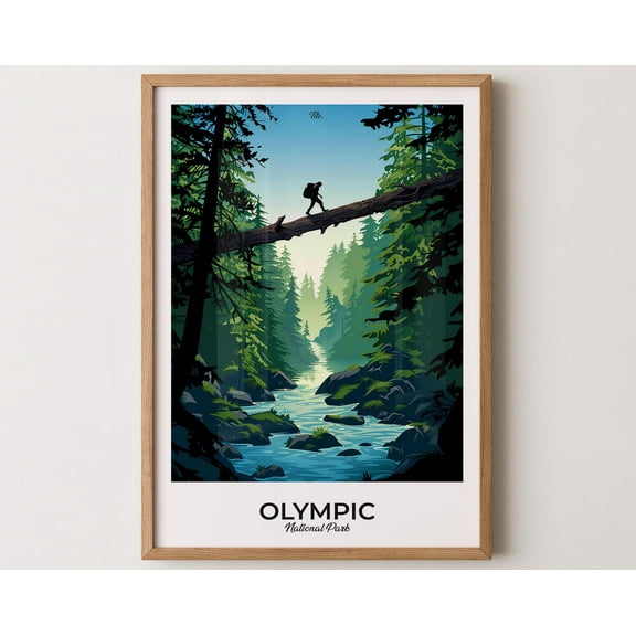 OLYMPIC Poster, Olympic Travel Poster, Olympic Art Print, Olympic Wall Art, National Park Poster, Gift for travelers, 12x18 UNFRAMED