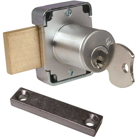 OLYMPUS LOCK 100DR 7/8 26D KA103 REKEYABLE CABINET DOOR LOCK D4291 KYWY 7/8 IN. KA 26D US26D Satin Chrome