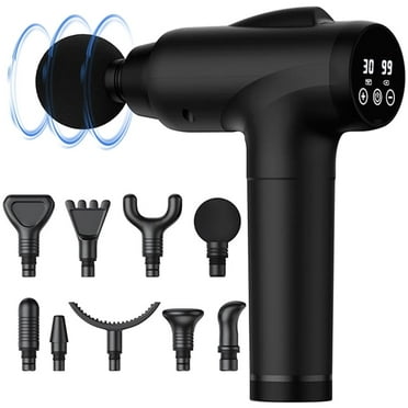 OLsky Muscle Massage Gun, 9 Massage Heads with LED Display,Deep Tissue Massage Gun,Deep relief for muscle pain,Home, Outdoor, Office,Black