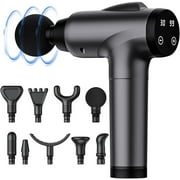 OLsky Muscle Massage Gun, 9 Massage Heads with LED Display,Deep Tissue Massage Gun,Deep relief for muscle pain,Home, Outdoor, Office,Gray