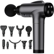 OLsky Muscle Massage Gun, 9 Massage Heads with LED Display,Deep Tissue Massage Gun,Deep relief for muscle pain,Home, Outdoor, Office,Gray
