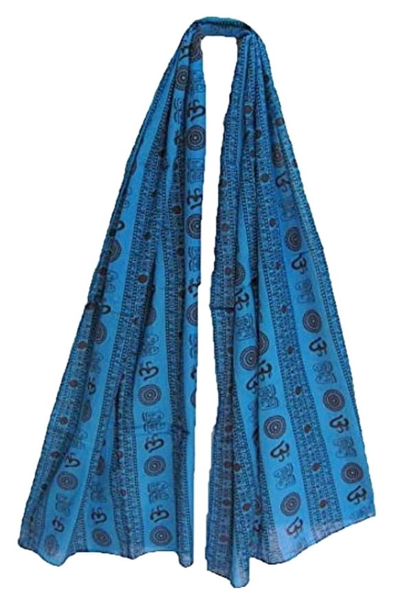 OM Design Meditation Shawl With Sacred Om Mantra Block Print LARGE SIZE