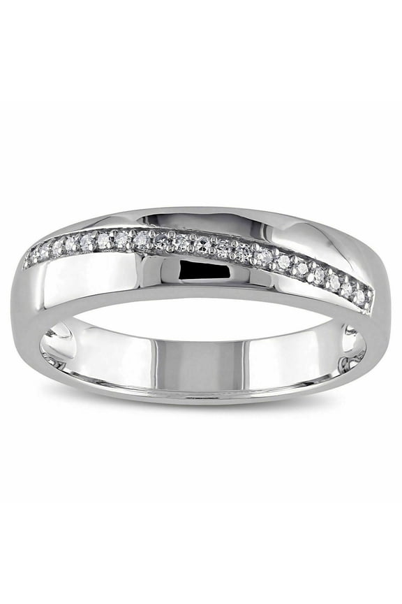 14K White Gold Plated Wedding Men's Band Ring 1.5ct Round Cut Moissanite