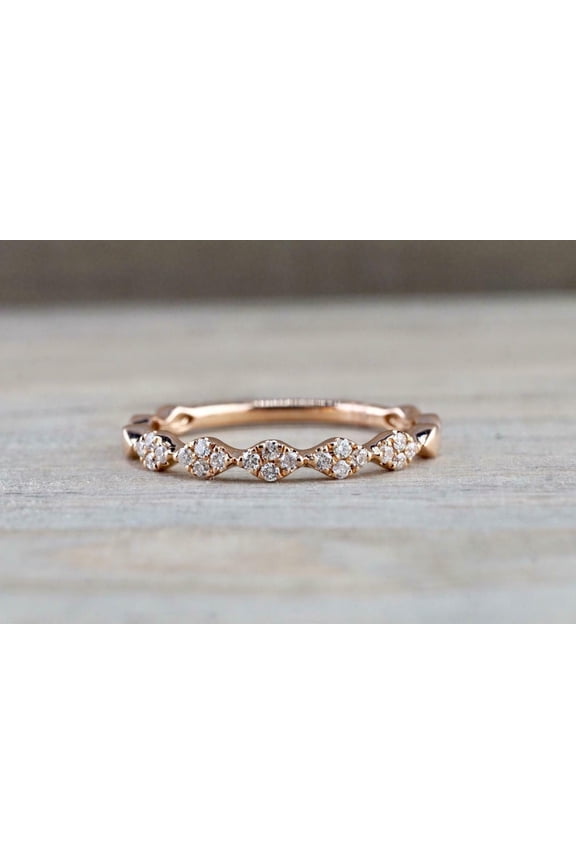 14k Rose Gold Plated 2.20ct Moissanite Wedding Women Band Ring for Women