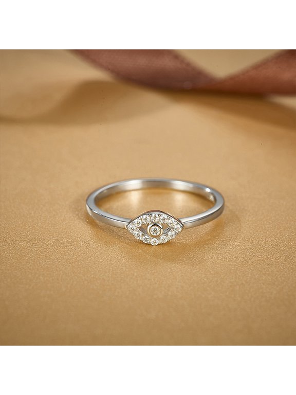 1ct Moissanite 14K White Gold Plated Women Band Ring