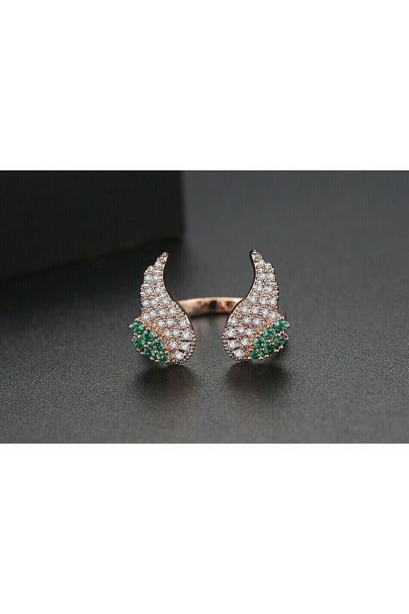 2 Ct Round Cut Lab Created Emerald Band Delicate Ring In 14K Rose Gold Plated