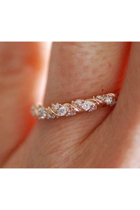 2ct Round Cut Moissanite Band Ring for Women 14k Yellow Gold Plated