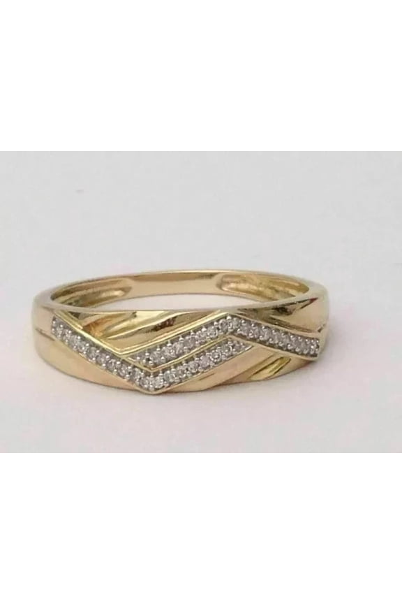 Moissanite Cluster 2Ct Round Cut Men's Wedding Band Ring 14K Yellow Gold Plated