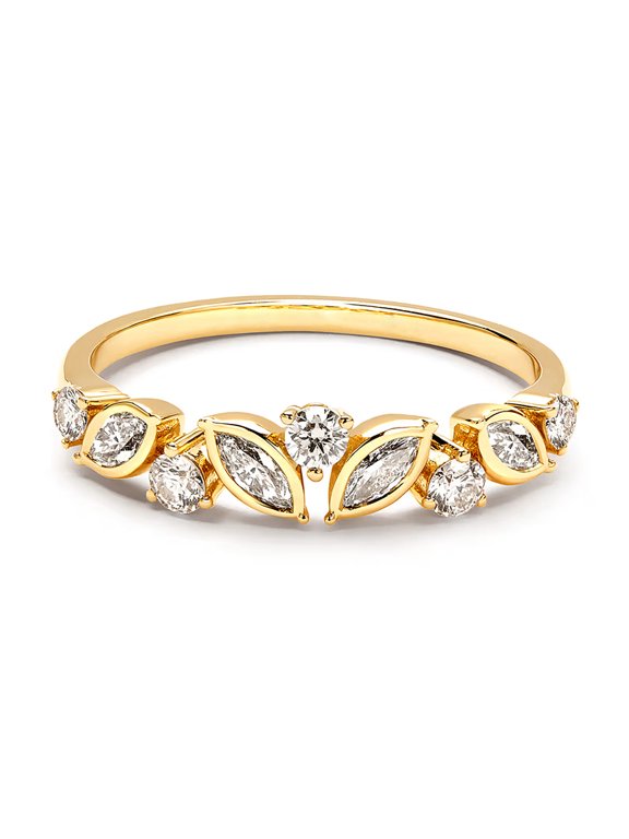 Women Wedding Band Ring 14K Yellow Gold Plated 2.00ct Marquise Cut Moissanite