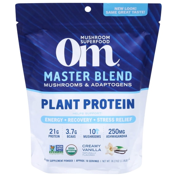 OM Mushroom Mushrooms Protein Powder Organic 18.27 Oz