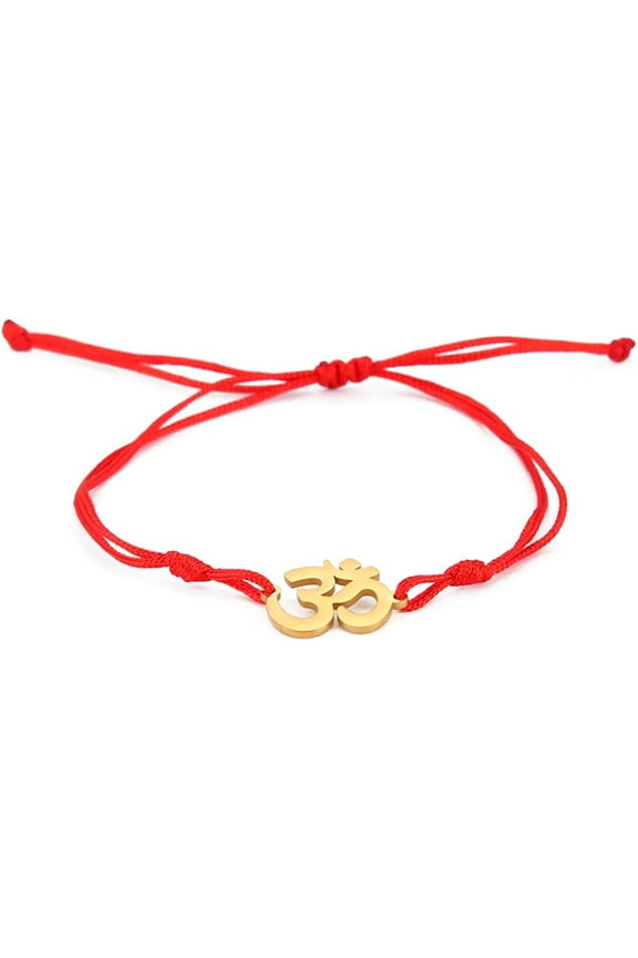 OM OHM AUM Sanskrit Symbols Spiritual Bracelet luck Couple Charm Jade Thread Bangle Yoga Amulet Anklets Jewelry Accessories