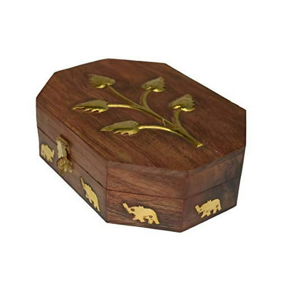 OM SHRI OM Rosewood Keepsake Ladies Box Jewelry Organizer Handcrafted Product from India