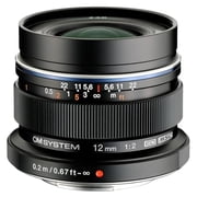 OM SYSTEM Olympus M.Zuiko Digital ED 12mm F2.0 Lens | Micro Four Thirds, Wide Angle, Fast Aperture, 0.2m Min Focus, Manual Clutch, 130g Lightweight, Landscape Astrophotography, Black
